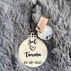 Houten kerstbal schilderen