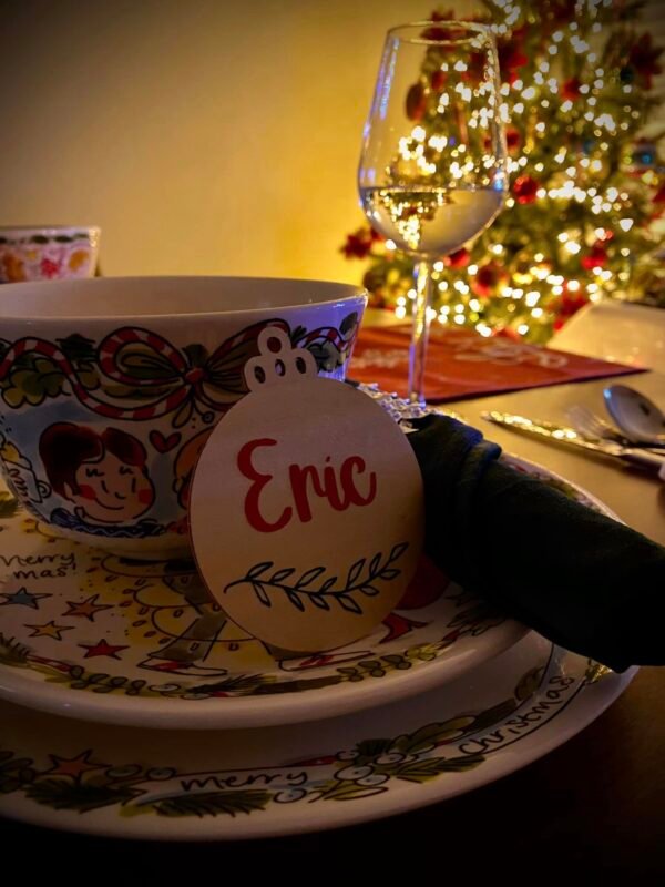 Kerstbal hout vinyl