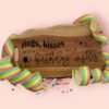 teakhout met handvat - happy birthday