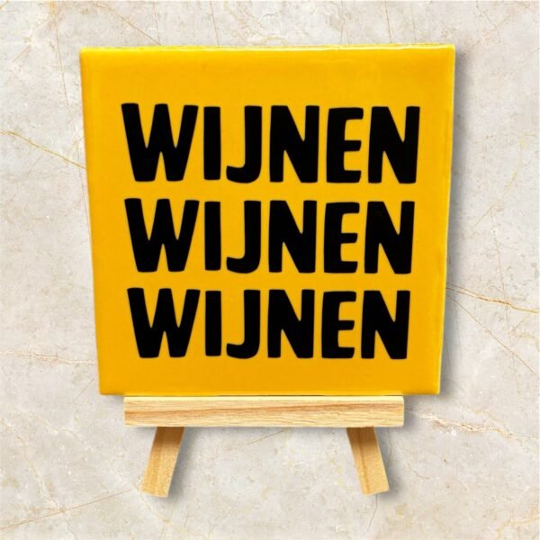 Tegel met tekst geel