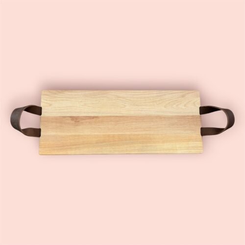 Beukenhout met leren handvat Beukenhout met handvat