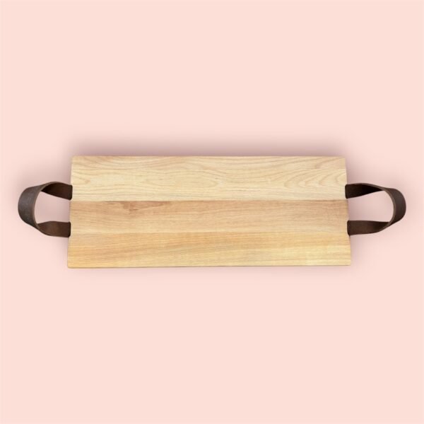 Beukenhout met leren handvat Beukenhout met handvat